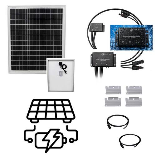 Aims Power, FCLBUG, Solar Base Kit 50 Watts Reliable Trickle Charging for Batteries Home & Off-Grid | Weatherproof